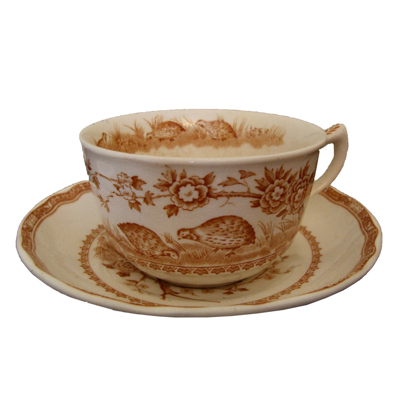 Brown Quail Jumbo Cup & Saucer | Putti Fine Furnishings 