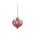 Crowned Rose Pink Glass Heart Ornament
