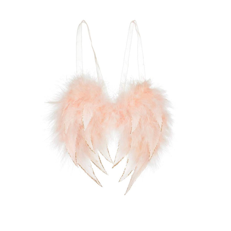 Blush Pink Feather Angel Wing Ornament | Putti Christmas 