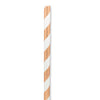 Straws with Rose Gold & White Stripes - Box of 100  | Putti Party Supplies