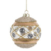 Floral Gold Beaded Glass Ball Ornament | Putti Christmas Celebrations