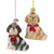 Kurt Adler Shih Tzu with Red Bow Glass Dog Christmas Ornament | Putti Christmas