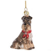 Kurt Adler Schnauzer with Red Bow Glass Dog Christmas Ornament | Putti Christmas