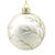 Matte White with Painted Leaves Glass Ball Ornament | Putti Christmas 