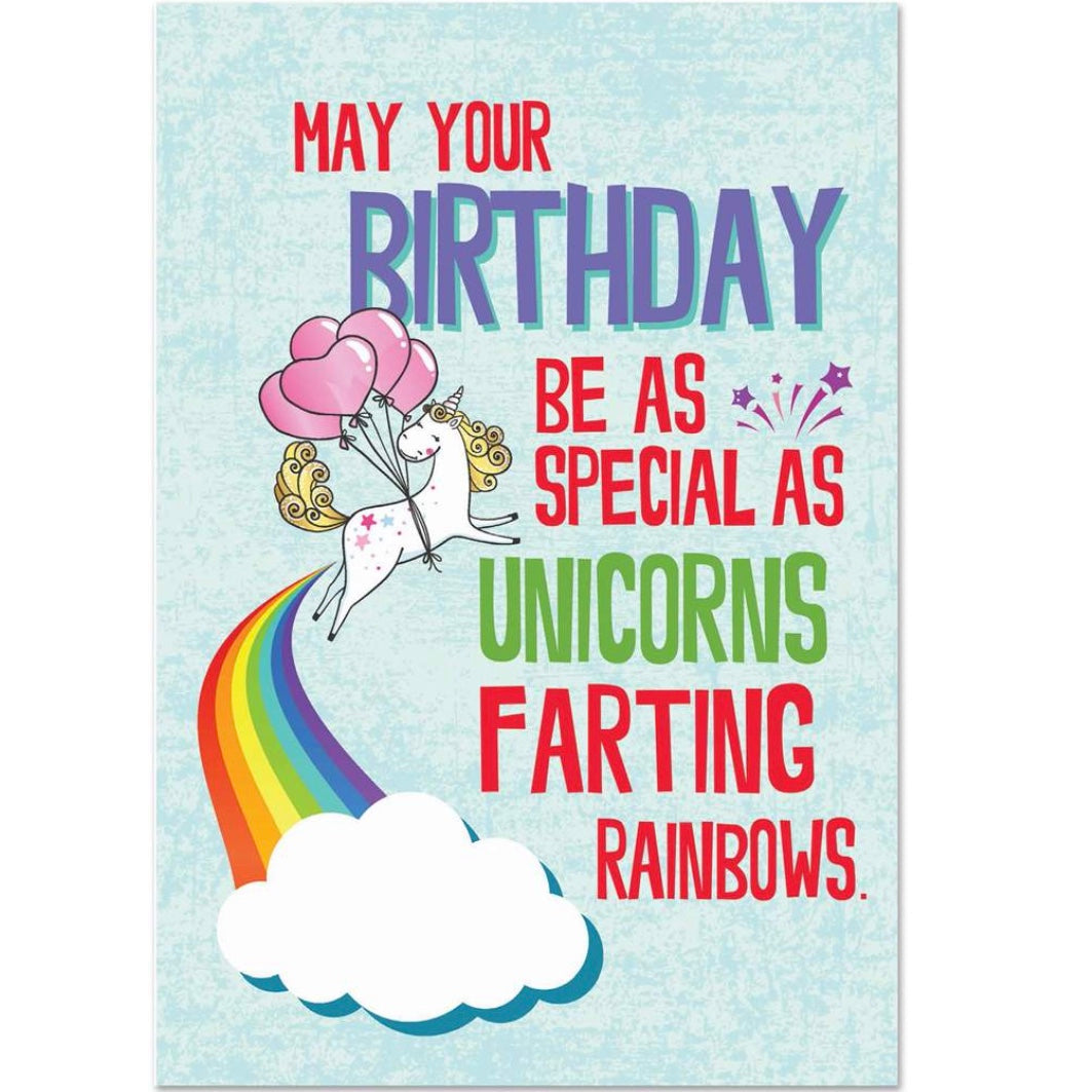 "Unicorns Farting Rainbows" Birthday Greeting Card | Putti Celebrations