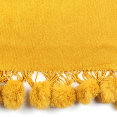 Fur Pom Pom Cashmere Scarf - Ivory | Putti Fine Fashions