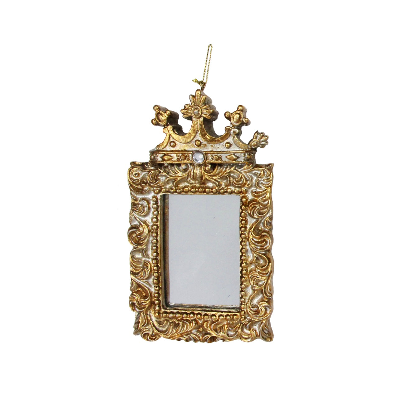 Gold Picture Frame with Crown Hanging Ornament - Rectangular | Putti 