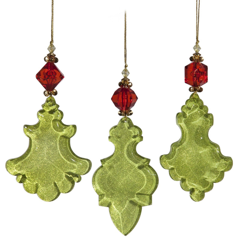 Red and Green Gem Ornament | Putti Christmas Decorations 