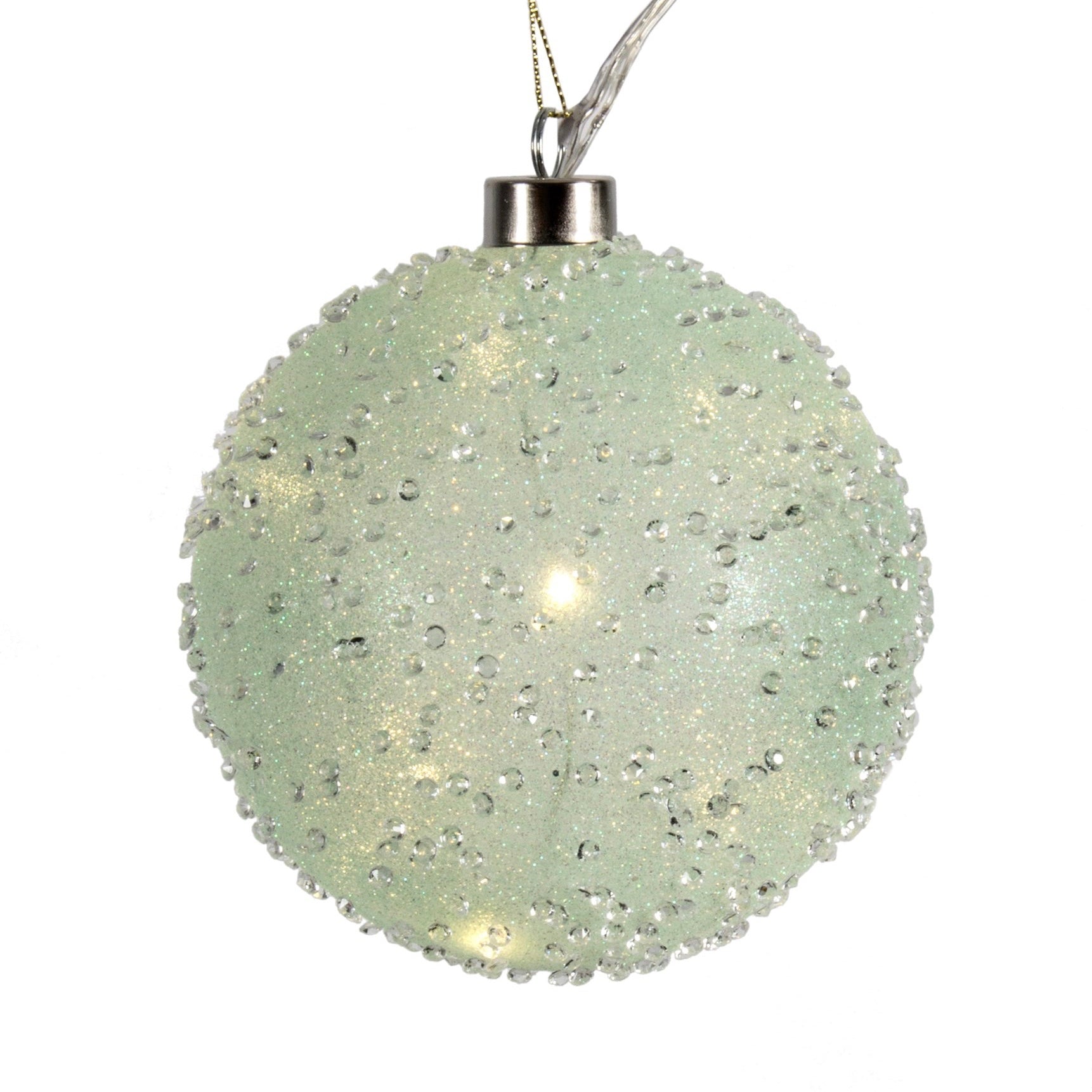 Mint Crystal LED Large Glass Ball ornament | Putti Christmas Decorations 