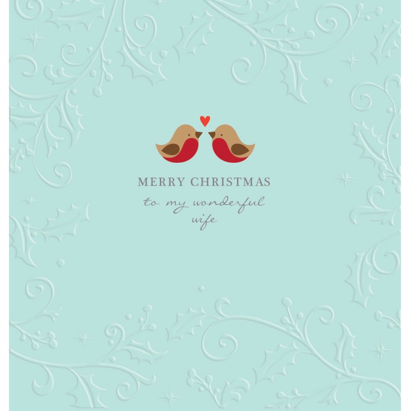 "Merry Christmas to my Wonderful Wife" Birds Greeting Card