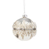 Clear with Champagne Gold Glitter and Pearls Trinket Box Ornament | Putti Christmas