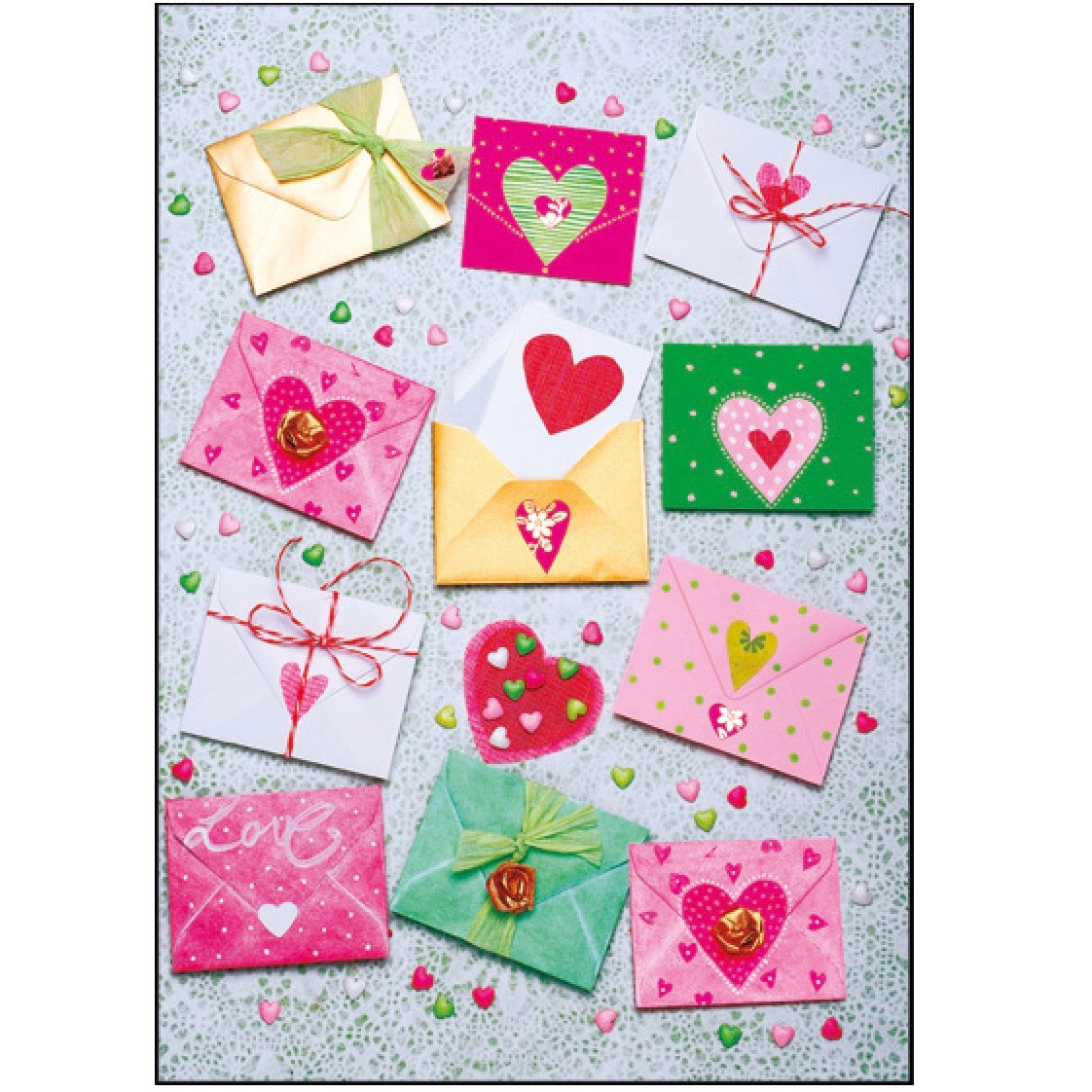 Envelopes with Hearts Greeting Card | Putti Celebrations 