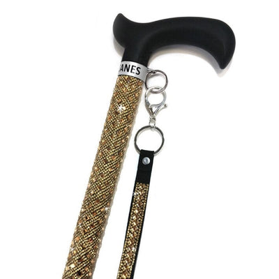 Jacqueline Kent "Sugar Cane" Gold Crystal Adjustable Medical Cane