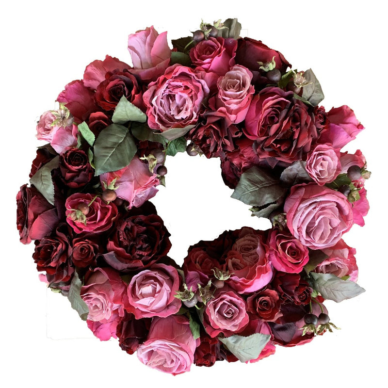 Pink and Red Rose Wreath | Putti Christmas Celebrations 