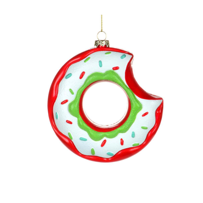 Red and White Doughnut Ornament | Putti Christmas Canada 