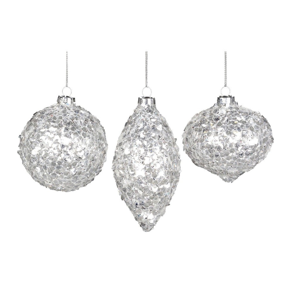 Cracked Ice Glass Christmas Ornament | Putti Christmas 