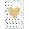 Artebene Gold Heart and Pin Dots Greeting Card | Putti Celebrations
