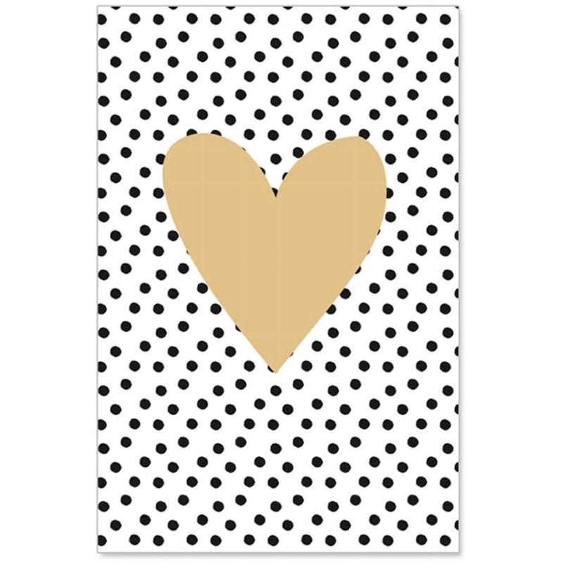 Artebene Gold Heart and Pin Dots Greeting Card | Putti Celebrations 
