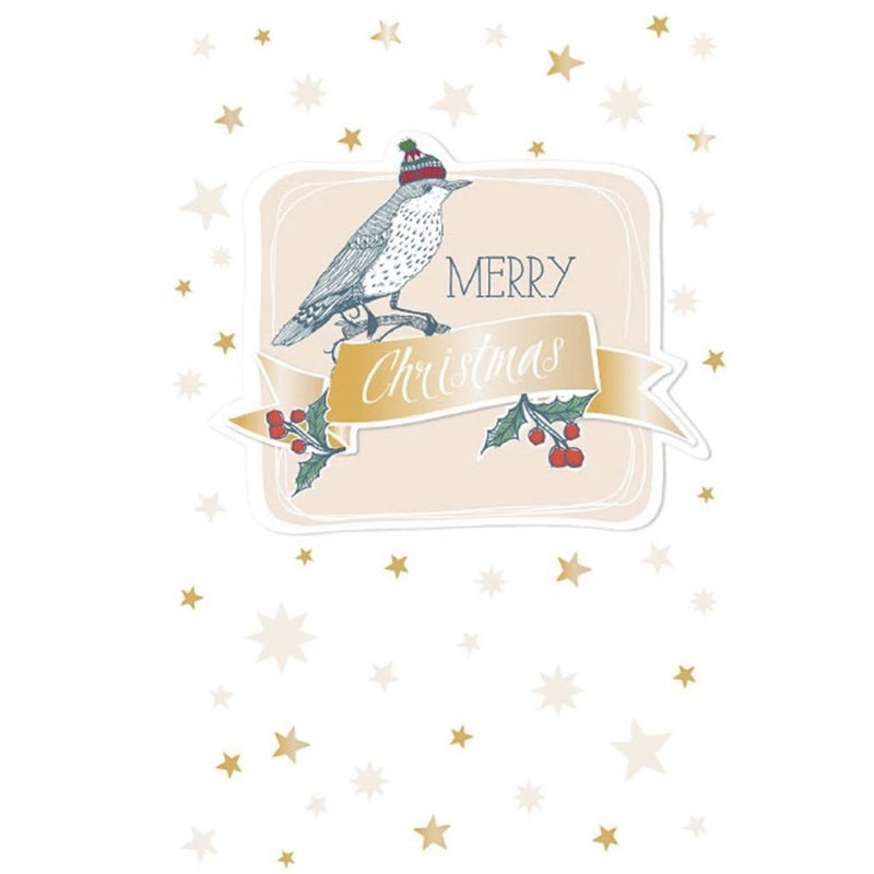 Artebene "Merry Christmas" Bird and Stars Greeting Card | Putti 