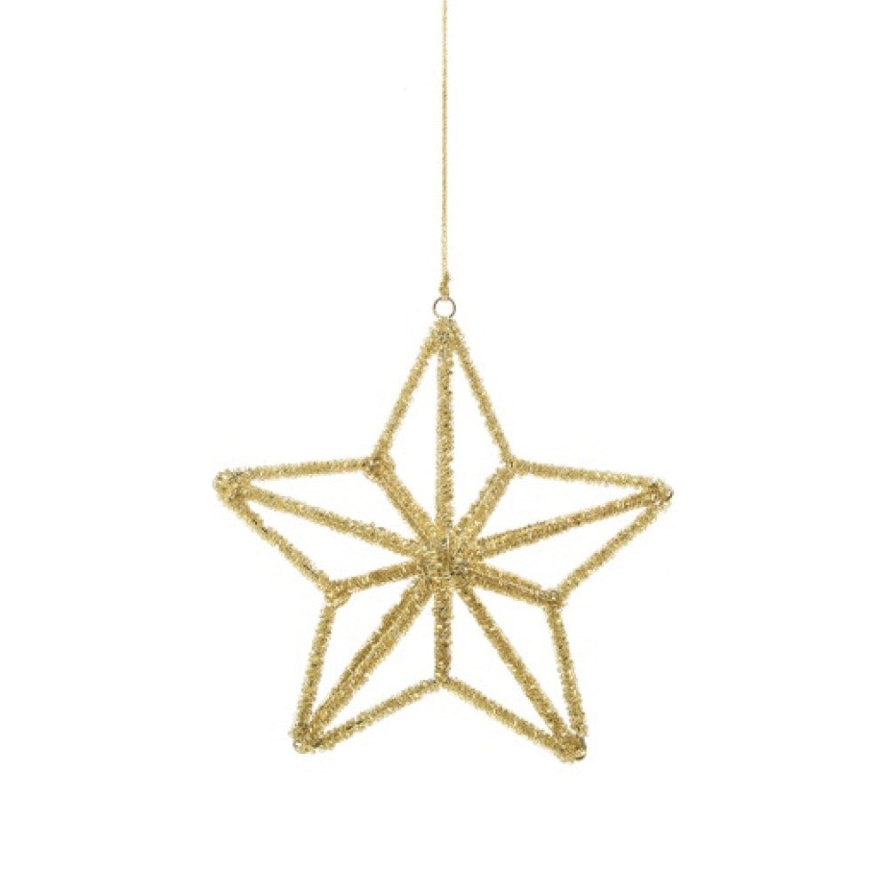 Gold Beaded 3D Star Ornament