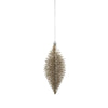 Gold Glittered Fiber Drop Ornament - Small