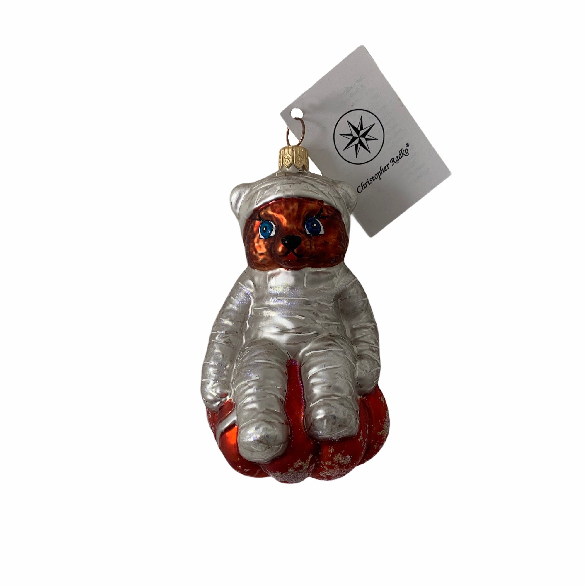 Christopher Radko "Bear Wrap" Halloween Glass Ornament