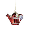 Red Watering Can Glass Ornament