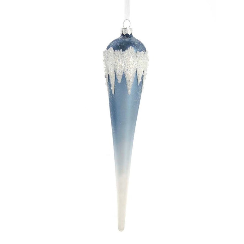 Ombre Blue Glass Icicle Ornament