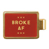 Red & Goldtone "Broke AF'" Money Clip
