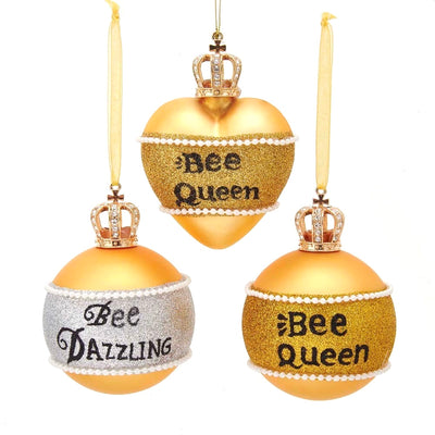 Kurt Adler Word Ball Glass Ornament | Putti Christmas Decorations