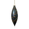 Matte Grey Blue with Gold Vines Double Point Ornament | Putti Christmas