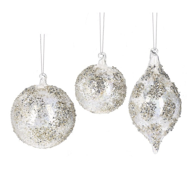 Shimmer Hand Blown Glass Drop Ornament