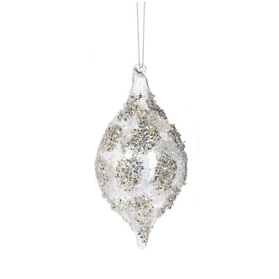 Shimmer Hand Blown Glass Drop Ornament