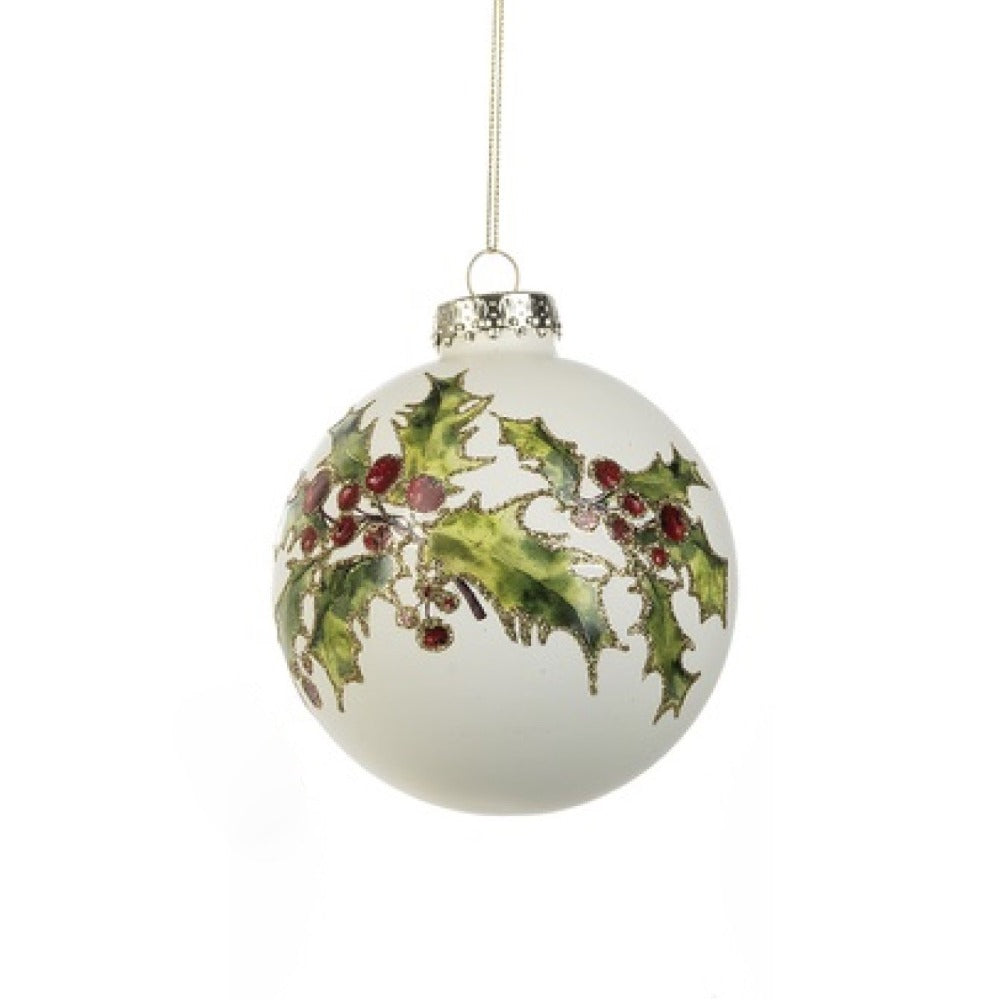 Amaryllis Glass Ball Ornament | Putti Christmas Celebrations 