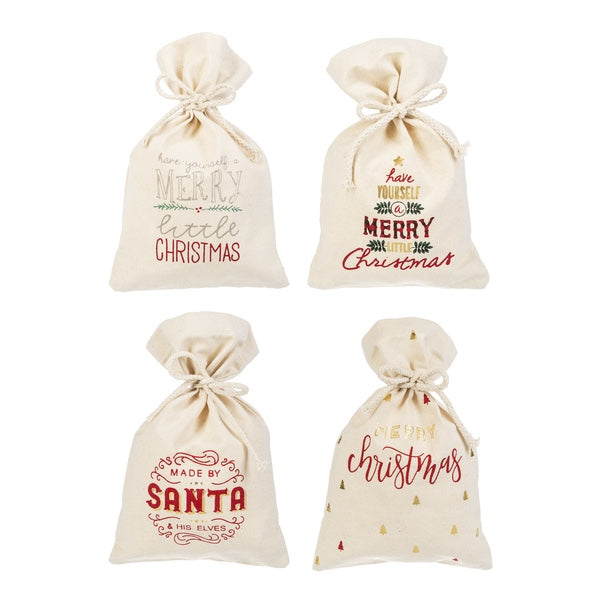 "Merry Little Christmas" Canvas Gift Bag  | Putti Christmas Celebrations