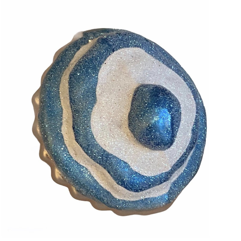 Blue Cupcake Glass Clip Ornament  | Putti Christmas 