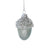 Silver Beaded Acorn Glass Ornament
