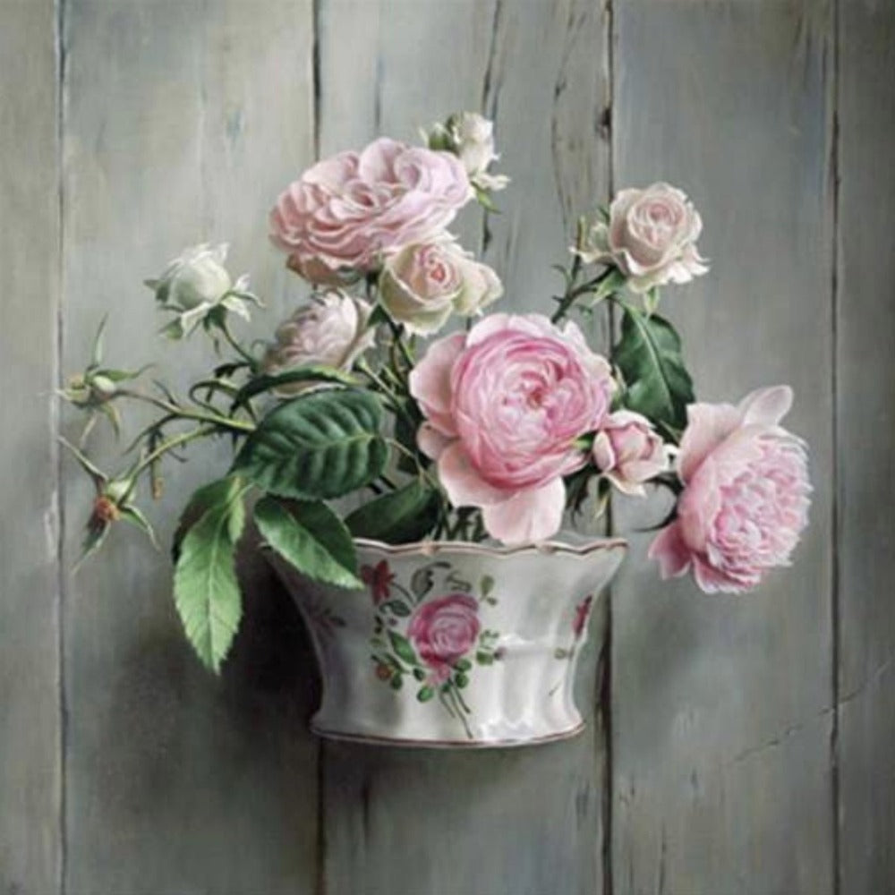 Pink Roses Greeting Card