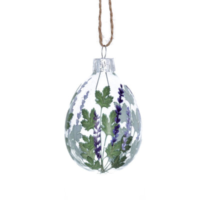 Herbs and Lavender Glass Egg Ornament | Putti Decorations