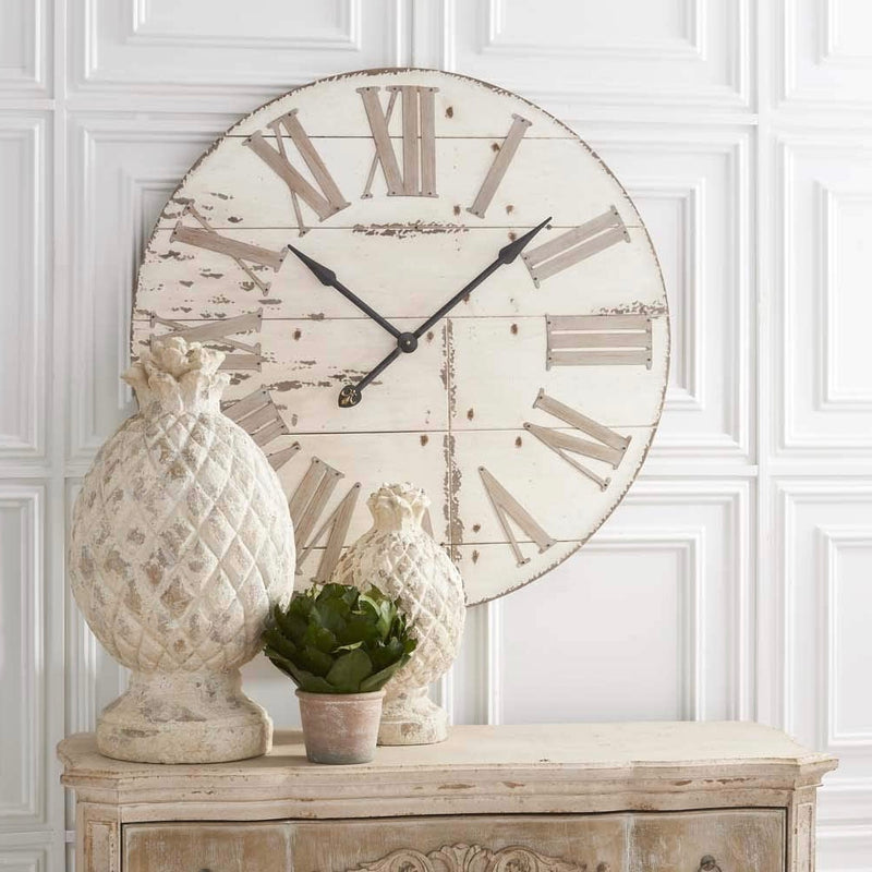 White Distressed Pineapple Finial | Putti Fine Furnishings 