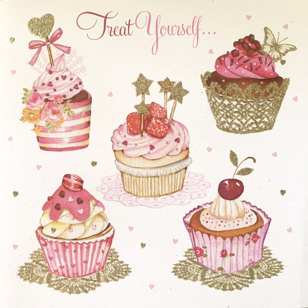 "Treat Yourself" Cupcake Birthday Greeting Card