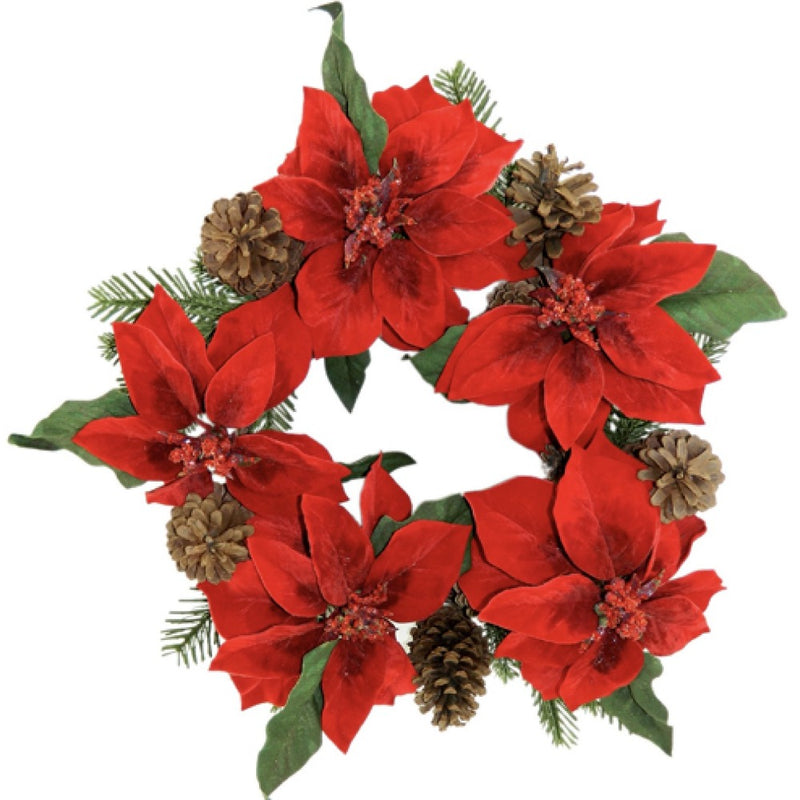 Red Velvet Poinsettia Wreath