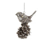 Silver Bird on Pinecone Ornament, CT-Christmas Tradition, Putti Fine Furnishings