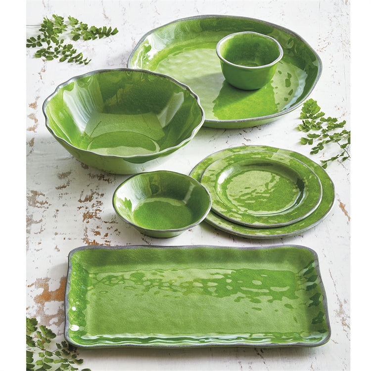 "Veranda" Bamboo Melamine Salad Bowl - Green