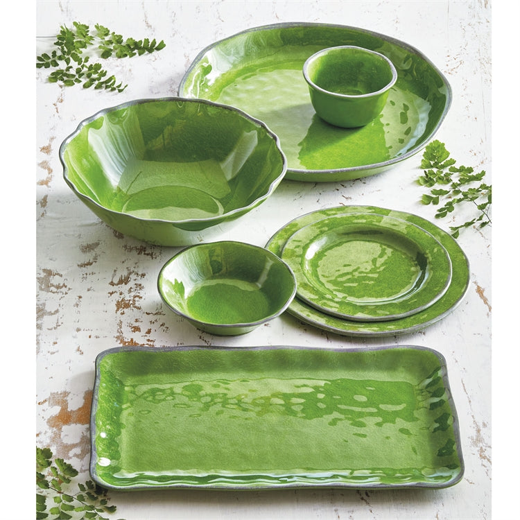 "Veranda" Bamboo Melamine Dinner Plates set of 4 - Green | Putti Fine Furnishings Canada