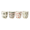 Tag Ltd Hand Stamped "Joyful" Christmas Teacup Set of 4 | Putti Christmas