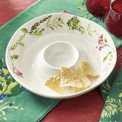 Winter Sprig Chip and Dip Bowl | Putti Christmas Canada