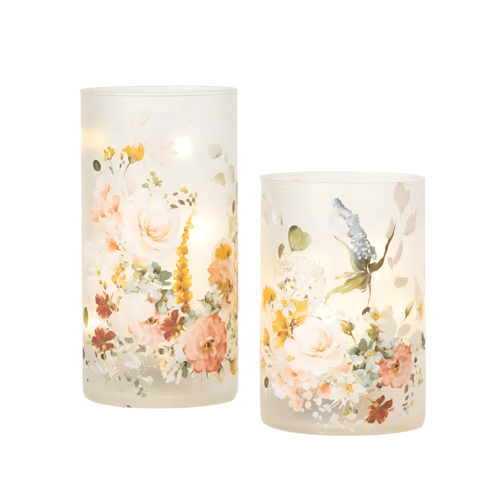 Floral Glass Candle Holders | Putti Fine Furnishings 