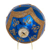 Kurt Adler Shiny Navy Blue with Gold Embellishments Glass Ball Ornaments | Putti