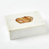 White Marble Boxes set with Agate, TH-Tozai Home, Putti Fine Furnishings
